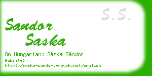 sandor saska business card